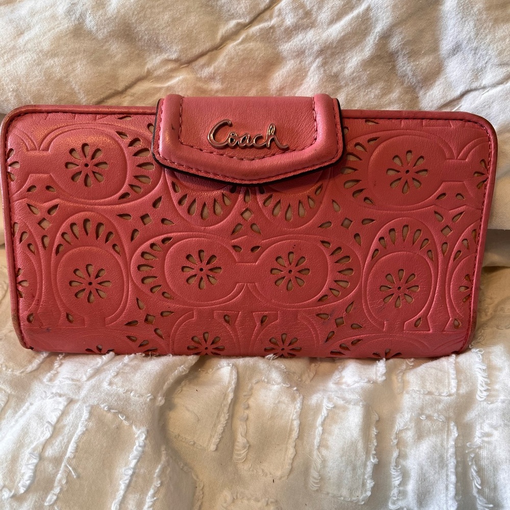 Coach Ashley Lace Leather Slim Wallet